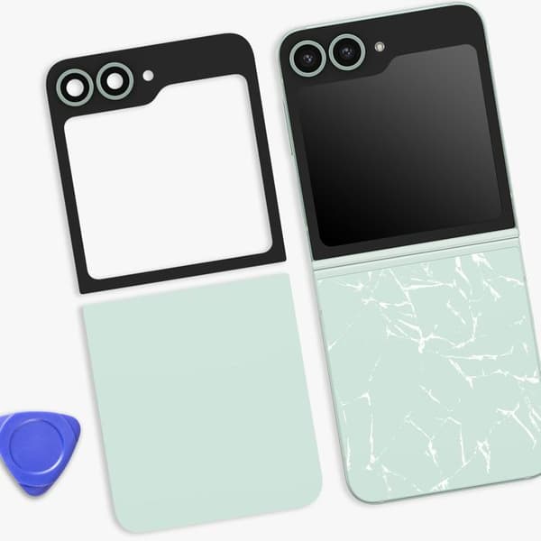 Bageste Øverste og Nederste Glas til Galaxy Z Flip 6 Grøn Grön