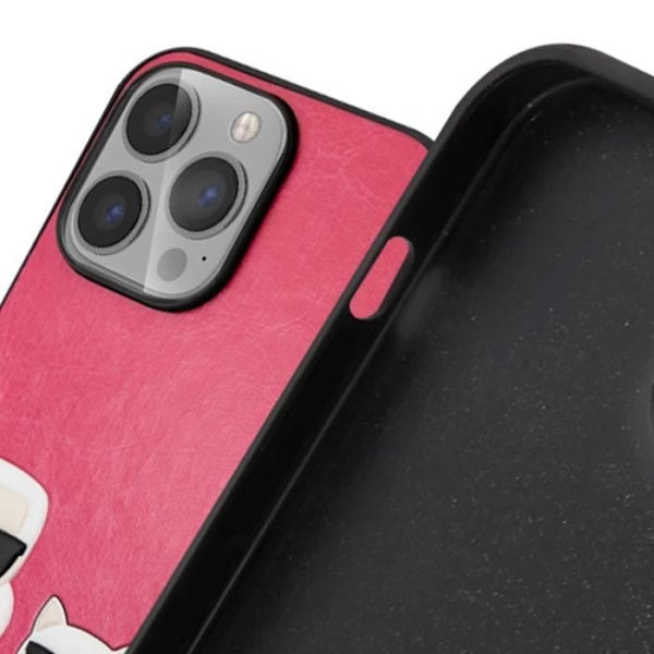 Cover til iPhone 13 Pro - KARL LAGERFELD - Bi-materiale - Forhøjede kanter - Sort Svart
