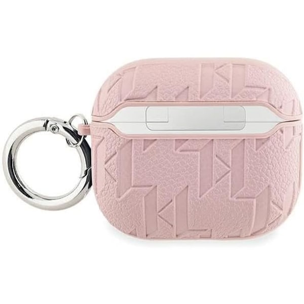 Coque AirPods 3 - Karl Lagerfeld - Monogram Karl Head - Eco-læder - Rosa - Blød Rosa