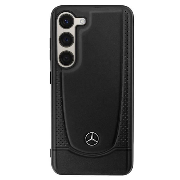 Cover til Samsung Galaxy S23 Plus ægte læder forhøjede kanter Mercedes Black