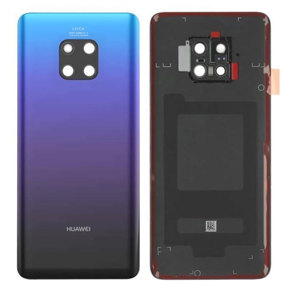 Bakglas - Huawei - Mate 20 Pro - Blå - Utbyte - Förenklad installation Blå