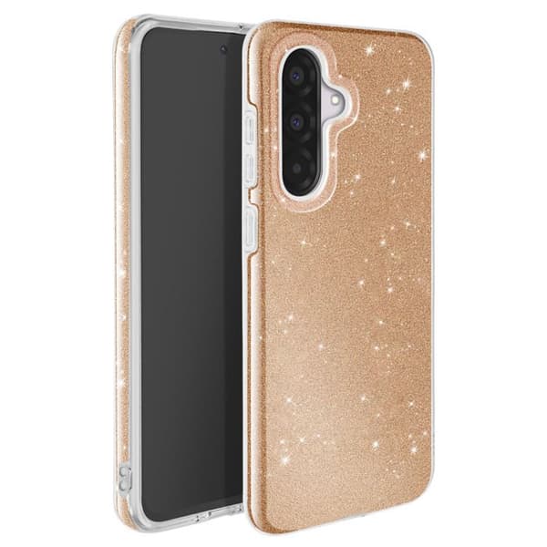 Skydd för Galaxy A37 med bi-materialdesign och glittrig gyllene finish Gul
