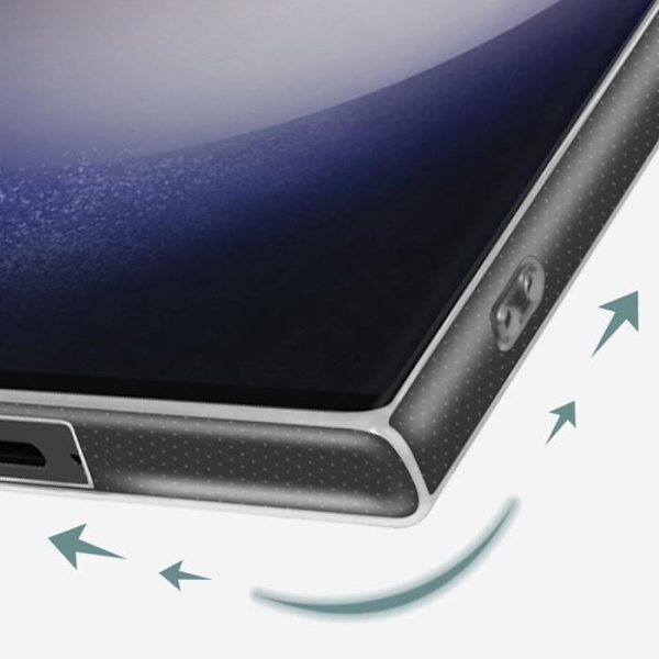 AVIZAR beskyttelsescover til Samsung Galaxy S24 Ultra - Blød silikone - Gennemsigtig bagside - 2 mm tyk Transparent