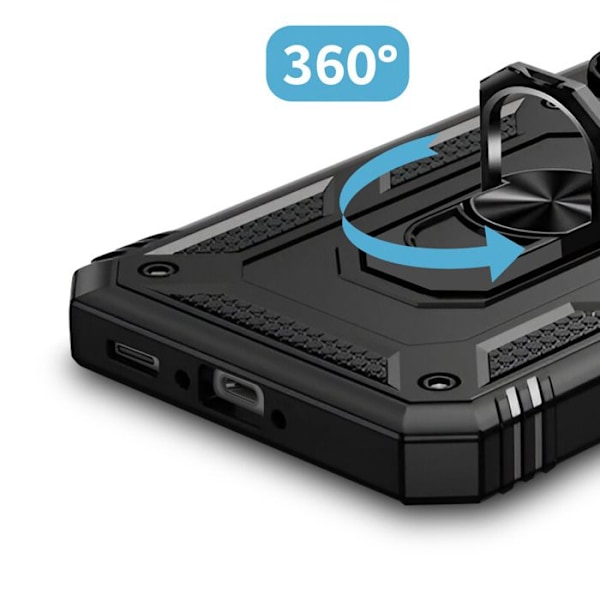 Coque til Samsung Galaxy A36 med magnetisk ring, kamerabeskyttelse, sort Svart