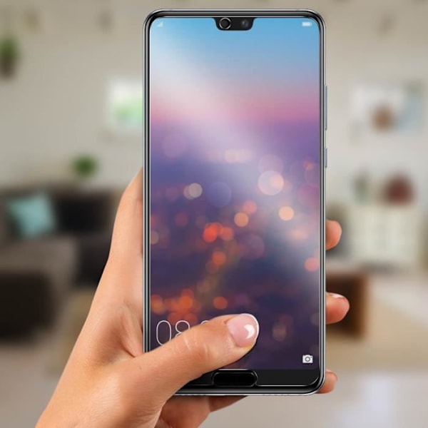 Näytönsuojakalvo - AVIZAR - Huawei P20 - 9H joustava lasi - Iskunkestävä - Läpinäkyvä valkoinen