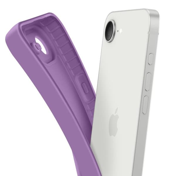 Silicone cover til iPhone 17 med forhøjet kamerabeskyttelse i lilla Violett
