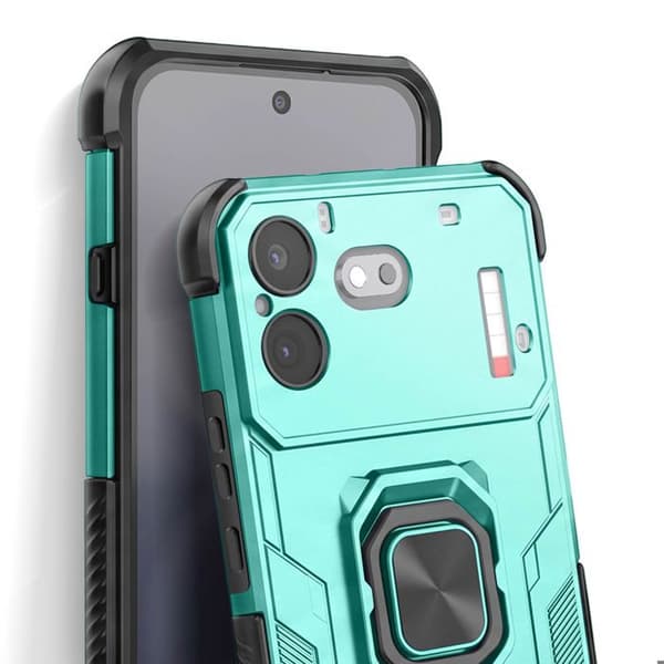 Cover til Nothing Phone 4b med roterende ring og støttefunktion i grøn Grön