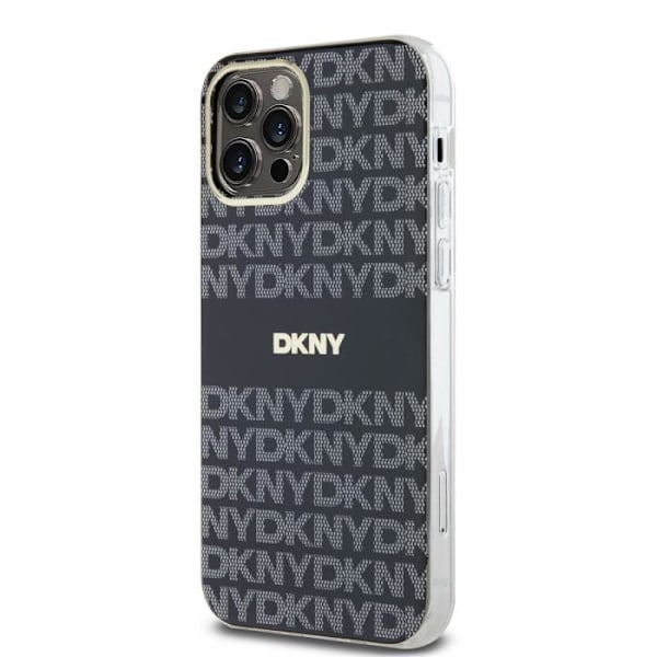 DKNY Mønster Sorte TPU Blød MagSafe Dækning til iPhone 12 / 12 Pro Svart