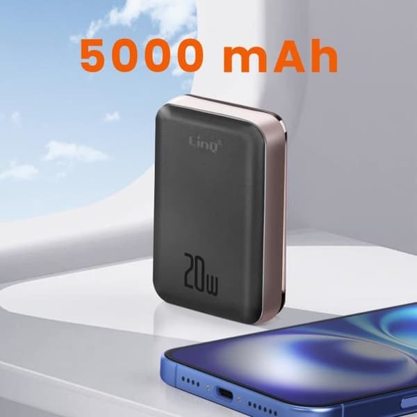 MagSafe 5000 mAh 15W Compact LinQ Backup Batteri Svart Sort