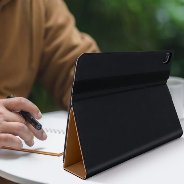 Hoes Galaxy Tab A7 10.4 2020 - AVIZAR - Satineret Læder - Kortholder - Støttefunktion - Sort Svart