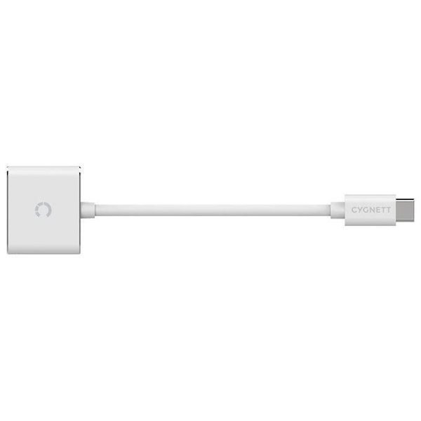 Cygnett USB-C till minijack 3,5 mm i USB-C Essential ljudadapter (vit)