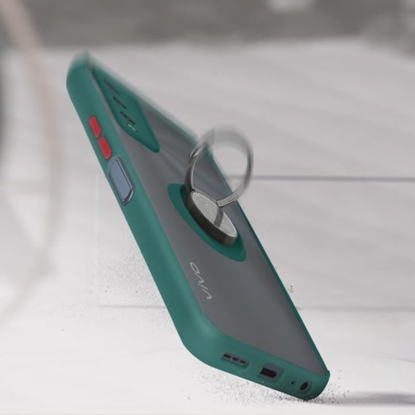 Coque - AVIZAR - Vivo Y20s - Bi-material - Metallring - Videostöd Grön Grön