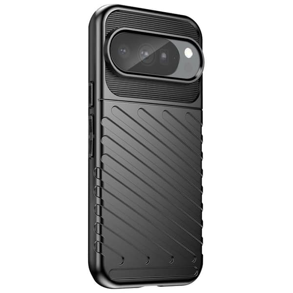 Cover - ADVARSEL - Google Pixel 10 / 10 Pro - Stødabsorberende - Blød Silikone - Struktureret Sort Svart