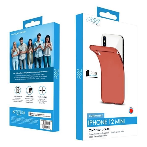 MYWAY FARVEDE TPU CASE RØD IPHONE 12 MINI