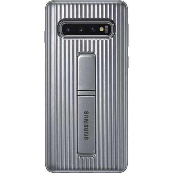 Samsung Forstærket Cover med Standfunktion S10 - Sølv Pengar