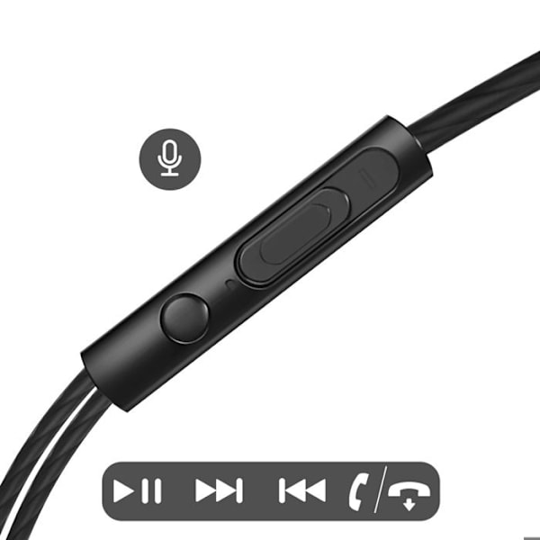 Akashi Sorte Kablede Høretelefoner med Indbygget Mikrofon 3,5 mm Jack Svart
