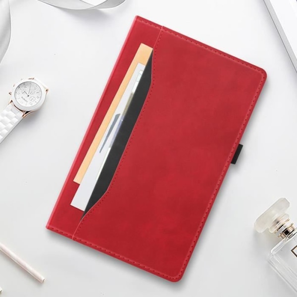 Taske til Samsung Tab A9 - AVIZAR - Rød - Multi-compartment Wallet Video Support Röd