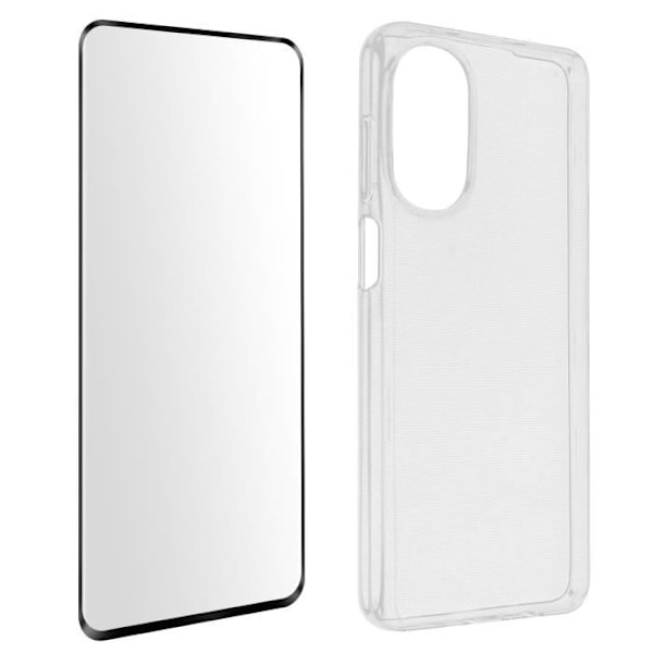 AVIZAR etui til Motorola Moto G52 og G82 - Soft Gel Silikone og 9H hærdet glasfilm sort Svart