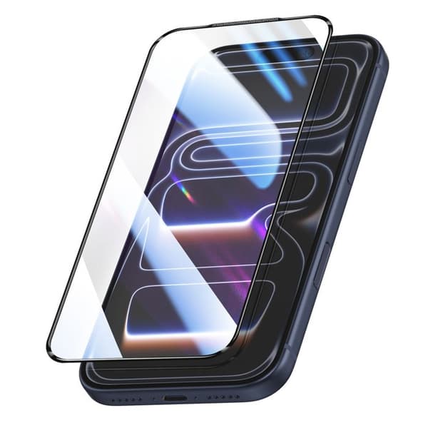 Härdat glas för iPhone 17 Pro Stötsäker med installationskit Magic Box Zanaé Transparent Vit