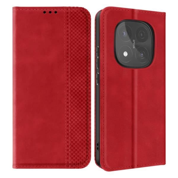 Mobilfodral - Xiaomi - Redmi Note 14 Pro/Pro Plus - Plånbok - Ställ - Röd Röd