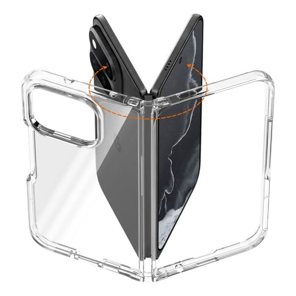 Fodral för Google Pixel 11 Pro Fold Bi-Material Design med Transparent Hinge Vit