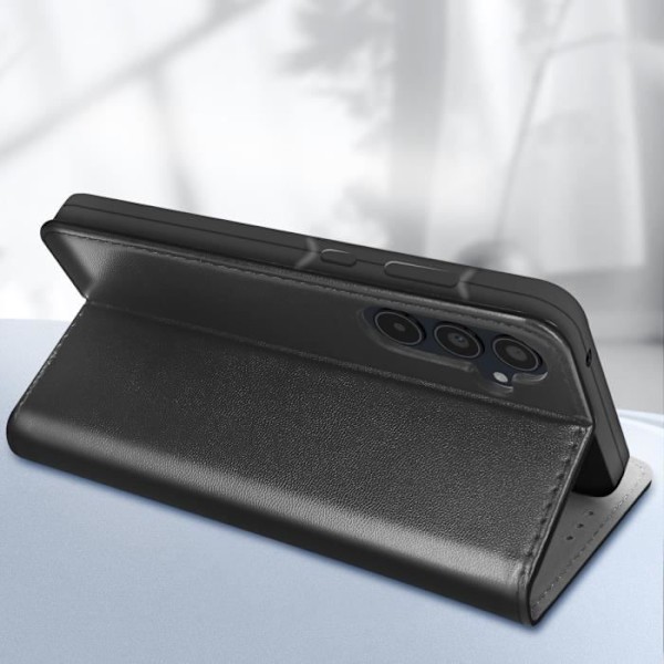 Etui til Samsung Galaxy A35 5G - AKASHI - Flip Wallet Video Support - Sort Svart