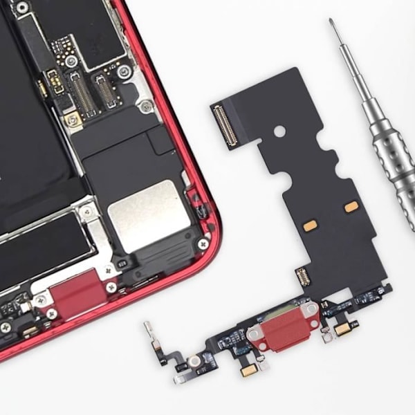 Lightning-opladningsstik - RELIFE - iPhone SE 2022 - Integreret mikrofon - Rød - Kablet Röd