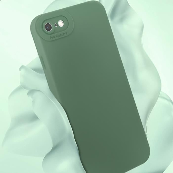 Cover til iPhone 7/8/SE 2020/SE 2022 Silikonebeskyttelseskamera Mørkegrøn
