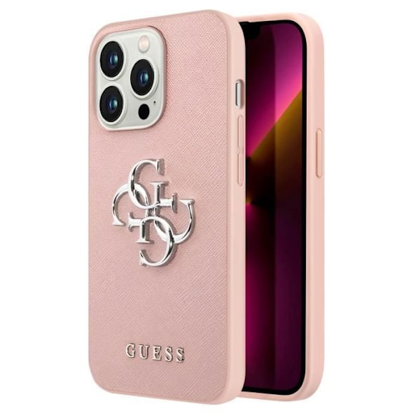 Coque iPhone 13 Pro Saffiano Iskunkestävä Guess Rose Rosa