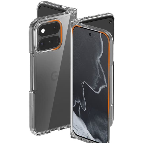 Fodral för Google Pixel 11 Pro Fold Bi-Material Design med Transparent Hinge Vit