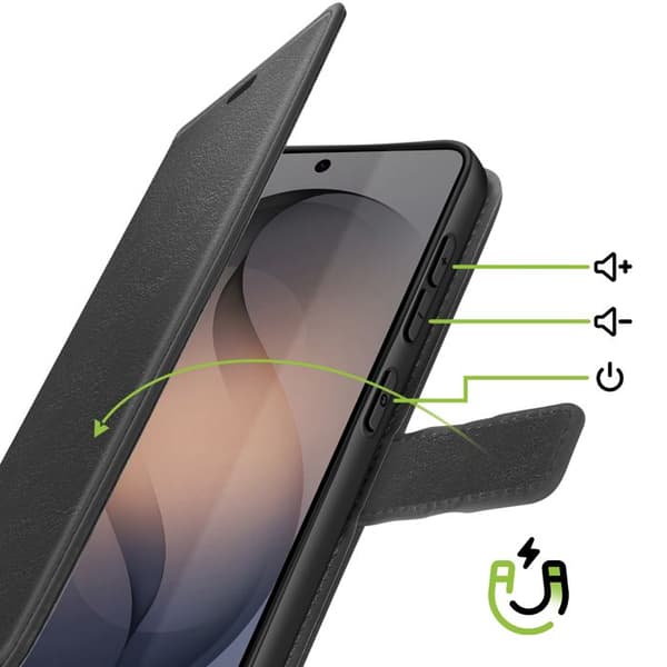 Pungetui til Galaxy S26 Ultra med håndledsrem og standfunktion Mayaxess Sort Svart