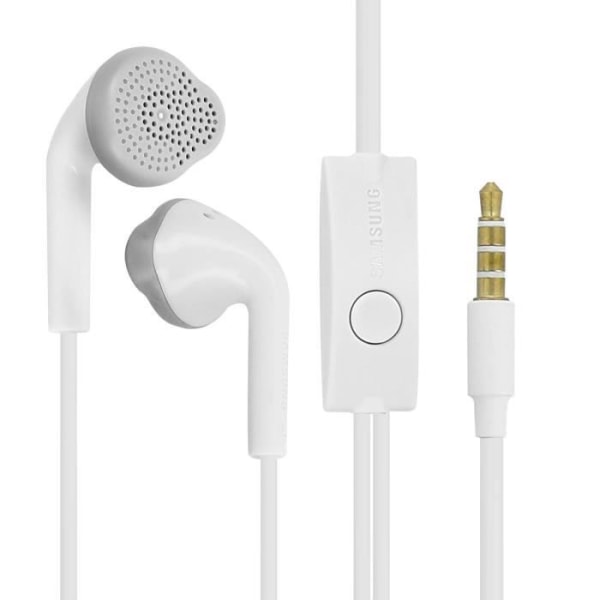 Kablede Headset - Samsung - Original - Jack 3.5mm - Fjernbetjening + Mikrofon - Støjreducerende Vit