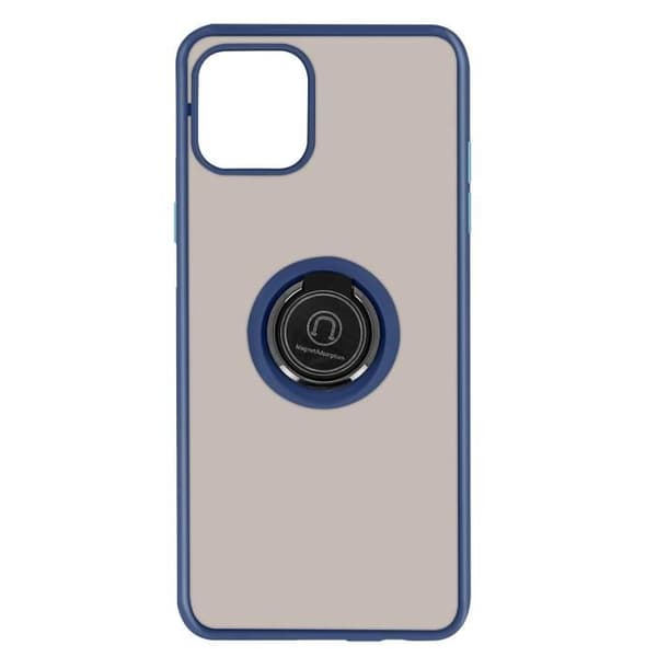 Coque - Apple - iPhone 12 Mini - Bi-matière - Metallisk Ring - Video Støtte Blå