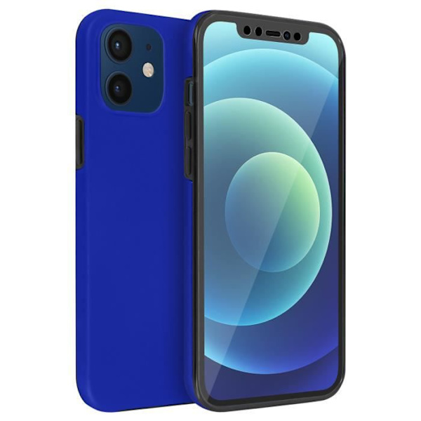 Coque - Apple - iPhone 12 / 12 Pro - Hård Bakre Skydd - Mjuk Framsidan - Blå Blå