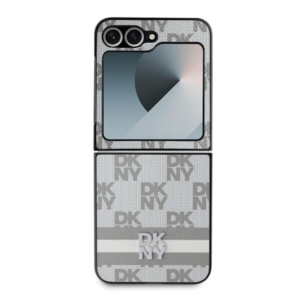 Coque - DKNY - Galaxy Z Flip6 - Elegant - Mønstre med tern og striber - Skridsikker Grå