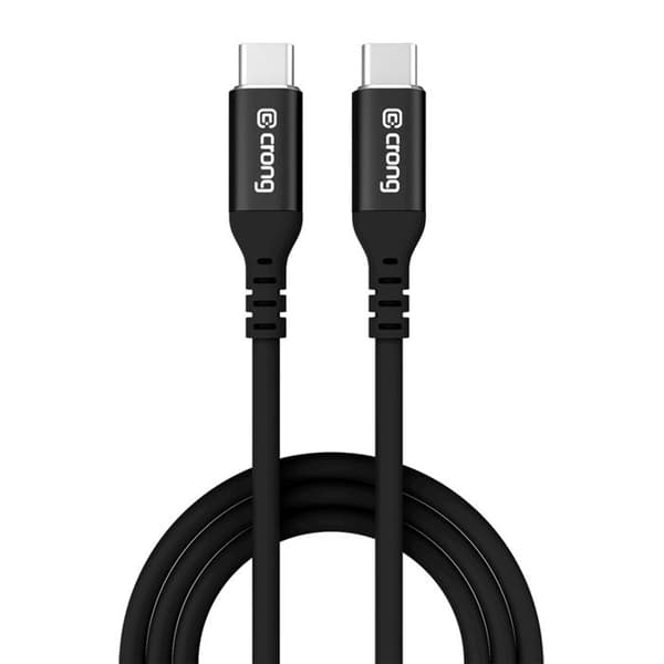 USB-C - USB-C kaapeli - CRONG - Soft Link - 100 W PD - 5 A - 25 cm musta sort