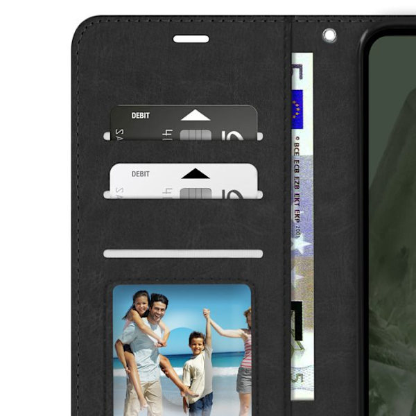 Fodral till Google Pixel 8 - MAYAXESS - Funktion för plånboksställ med handledsrem - Svart Svart
