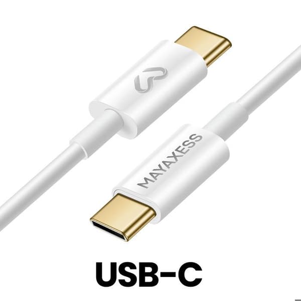 USB-C till USB-C Snabbladdningskabel 20W Mayaxess Vit Vit