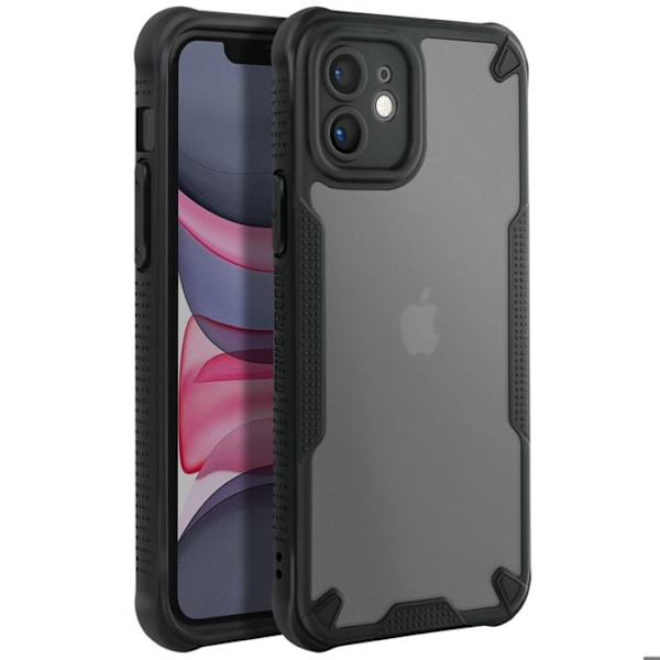 Chockskydd för iPhone 11 Förstärkta hörn Matt anti-spår Svart Svart