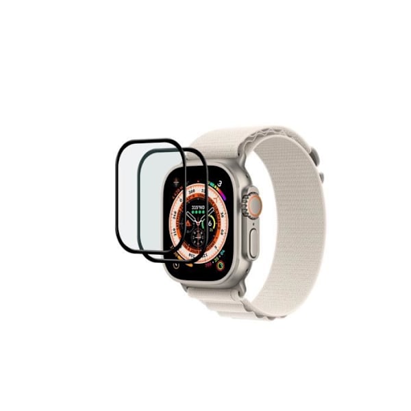 Pack 2 skärmskydd för Apple Watch Ultra 49mm i krökt härdat glas Eko Transparent Black Transparent