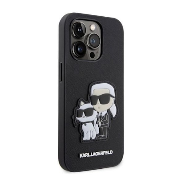 Karl Lagerfeld NFT Saffiano Karl -amp Choupette - Etui til iPhone 14 Pro (sort) - 3666339122720