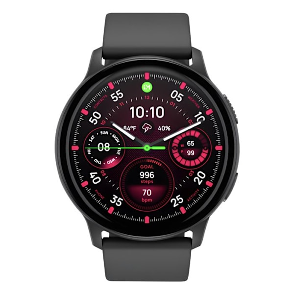 Sport Smartwatch med Sundhedsovervågning, 7 dages Batterilevetid, Vandtæt IP67, Proove Sort Svart