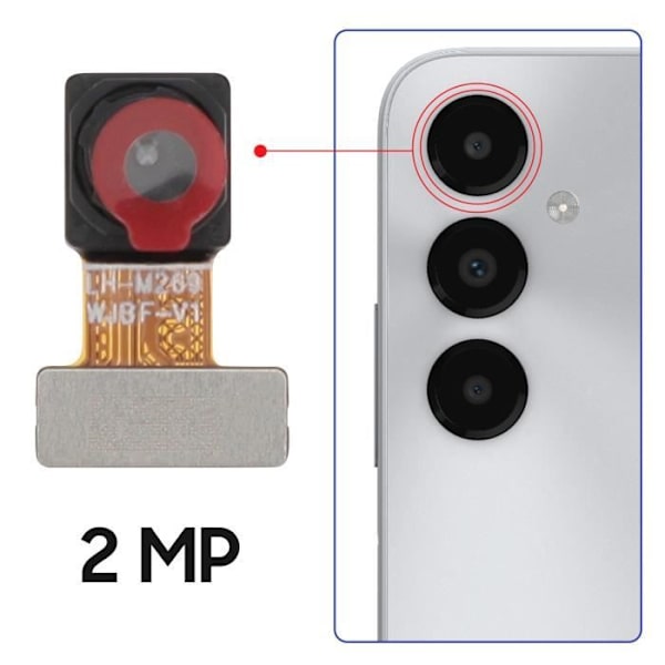 Bagkamera - Samsung - Galaxy A05s - 3X Zoom Teleobjektiv - 2MP - Original Sort Svart