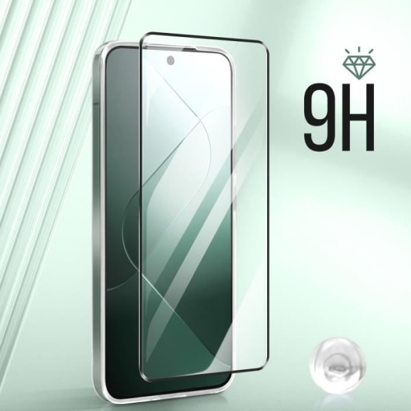 Taske til Xiaomi 14 Soft med 9H hårdhed hærdet glas sort