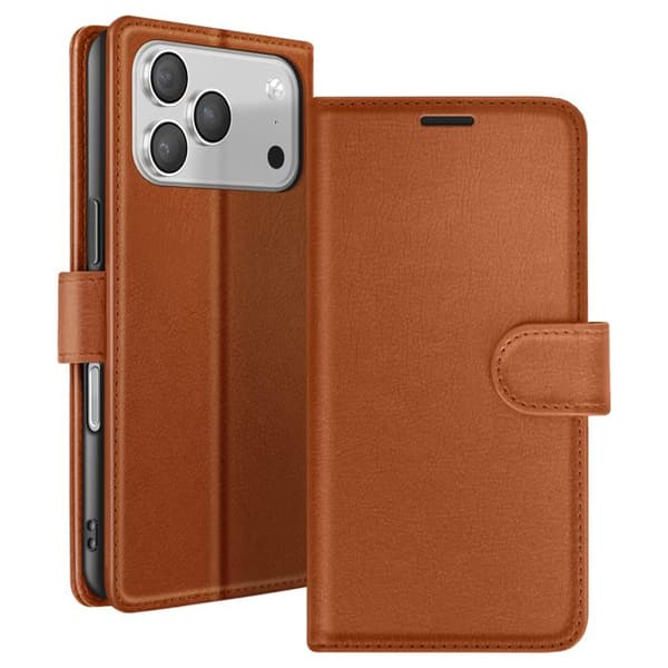 Plånboksfodral - ZANAÉ - iPhone 17 Pro Max - Brun - Videostöd - Magnetflik kastanj