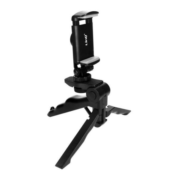 Mini stativ til Smartphone 2i1 Ultra Stabil Roterende Selfie Monopod LinQ Sort
