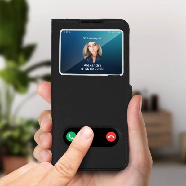 Housse - AVIZAR - Wiko View 3 Pro - Dobbelt vinduesbeskyttelse - Blød skal - Støttefunktion Svart