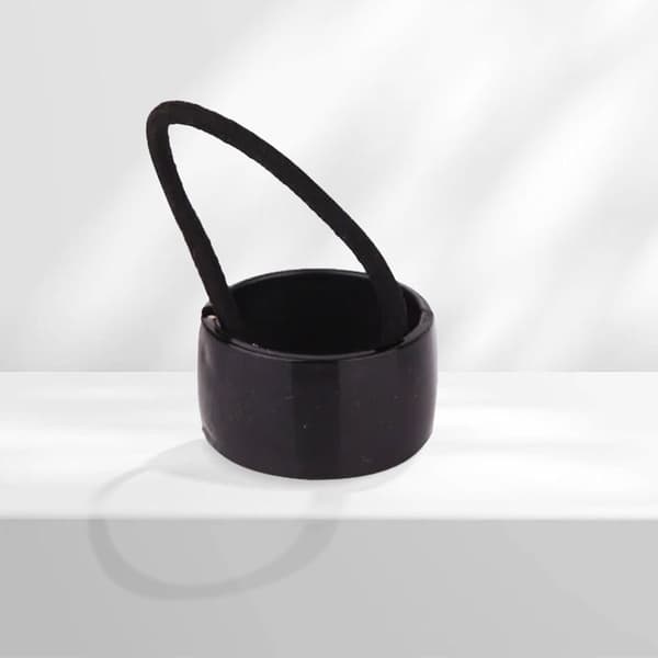Elastisk Casual til Hår med Justerbar Krone Glansfuld Satin Renset Sort Sort Svart