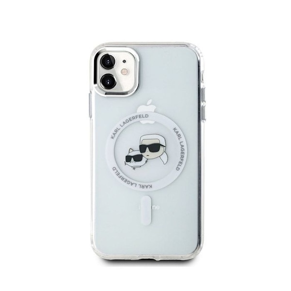 iPhone 11 Kuori IML K ja CH MagSafe-yhteensopiva Karl Lagerfeld Läpinäkyvä Vit