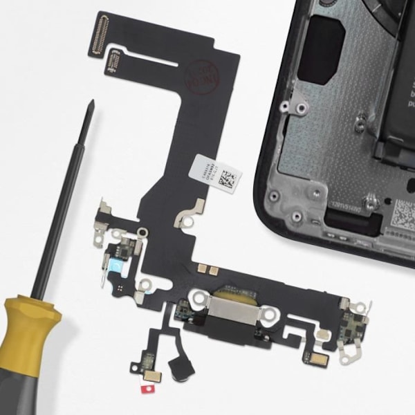 Latausliitin - AVIZAR - iPhone 13 Mini - Lightning - Integroitu mikrofoni - Musta Svart